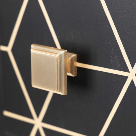 cabinet madera negro-dorado 60x30x100 cm