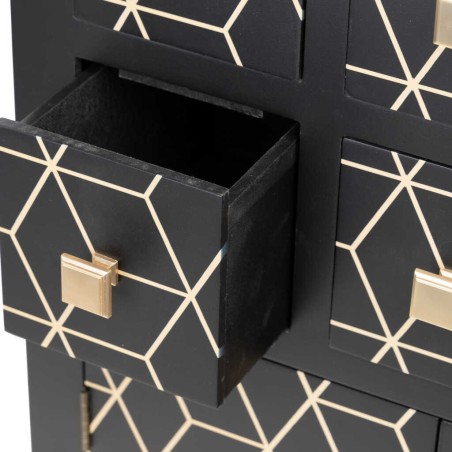 cabinet madera negro-dorado 60x30x100 cm