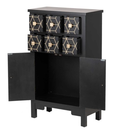 cabinet madera negro-dorado 60x30x100 cm