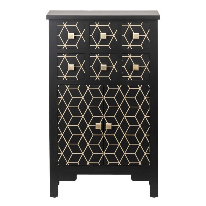 cabinet madera negro-dorado 60x30x100 cm cabinet madera negro-dorado 60x30x100 cm