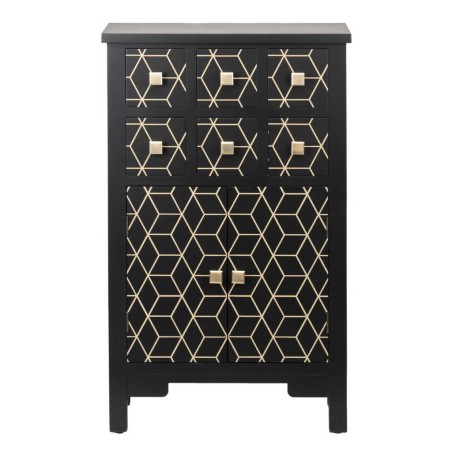 cabinet madera negro-dorado 60x30x100 cm