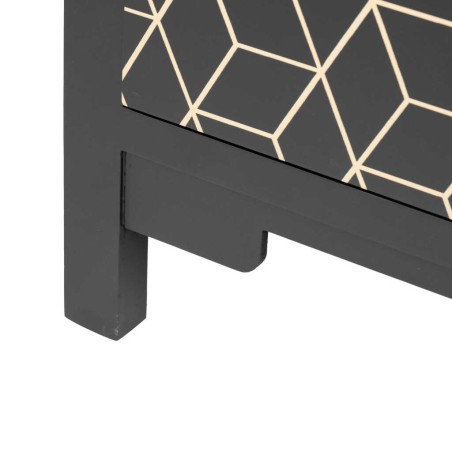 cabinet madera negro-dorado 60x30x100 cm