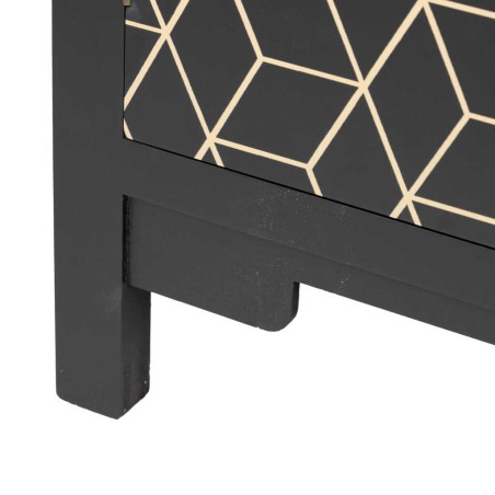 cabinet madera negro-dorado 60x30x130 cm