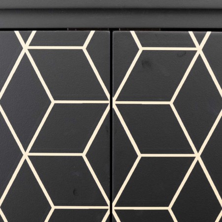 cabinet madera negro-dorado 60x30x130 cm