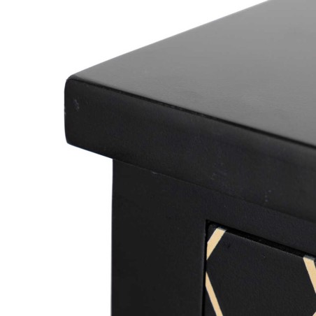 cabinet madera negro-dorado 60x30x130 cm