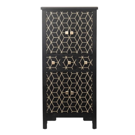 cabinet madera negro-dorado 60x30x130 cm