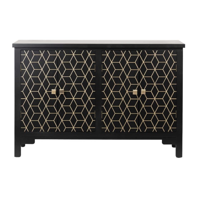 aparador madera negro-dorado 120x40x80 cm aparador madera negro-dorado 120x40x80 cm