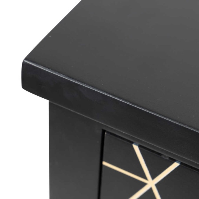 aparador madera negro-dorado 120x40x80 cm aparador madera negro-dorado 120x40x80 cm