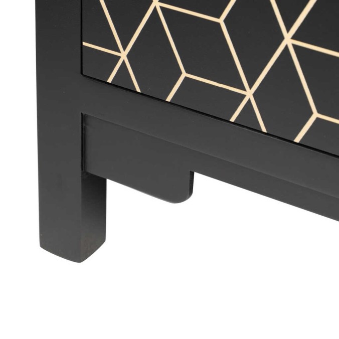 aparador madera negro-dorado 120x40x80 cm aparador madera negro-dorado 120x40x80 cm