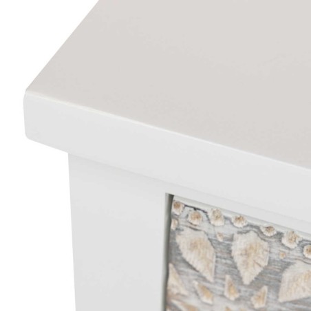 mesita madera tallada blanco-beige 48x30x55 cm