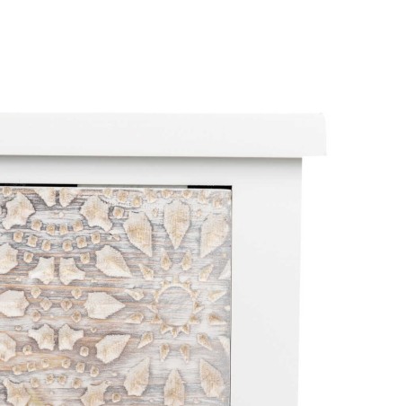 mesita madera tallada blanco-beige 48x30x55 cm