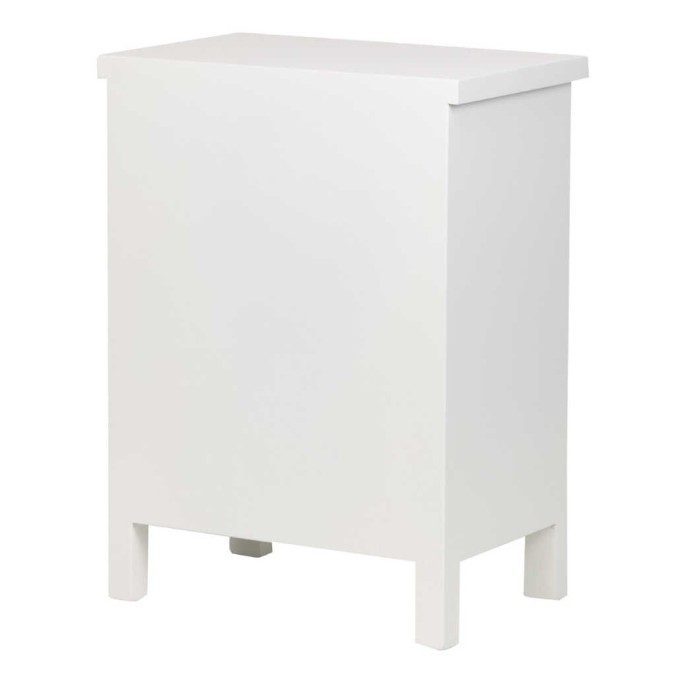 mesita madera tallada blanco-beige 48x30x64 cm