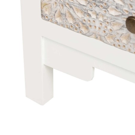 mesita madera tallada blanco-beige 48x30x64 cm