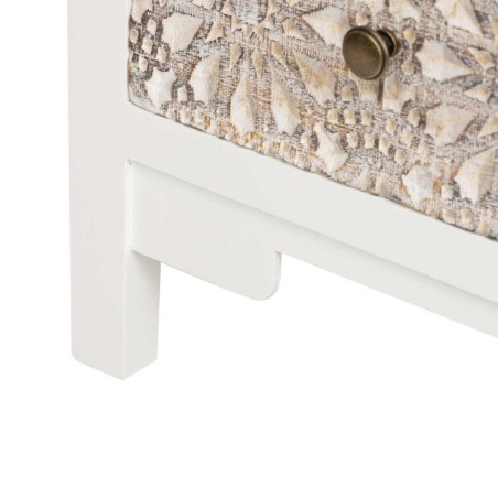 comoda madera tallada blanco-beige 78x30x78 cm