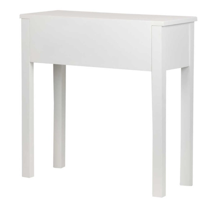 consola madera tallada blanco-beige 78x30x78 cm