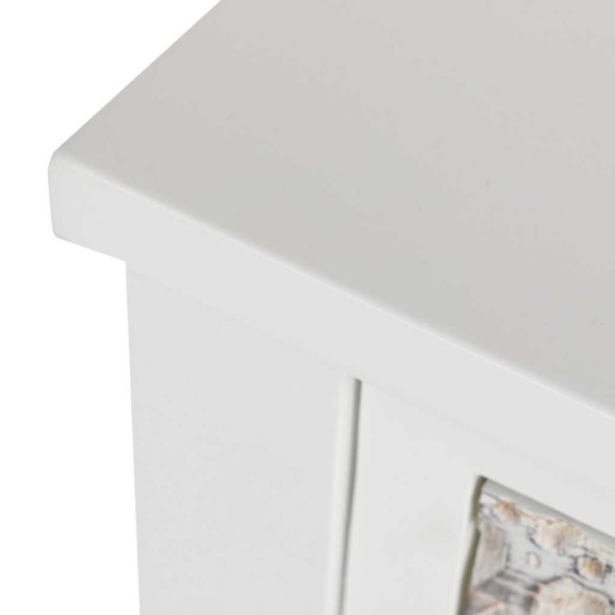 consola madera tallada blanco-beige 78x30x78 cm