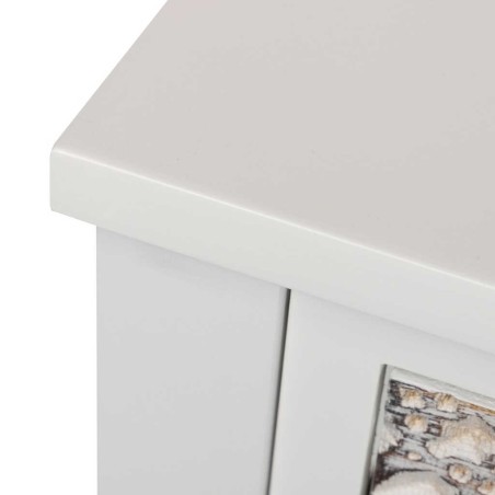 consola madera tallada blanca-beige 95x30x78 cm