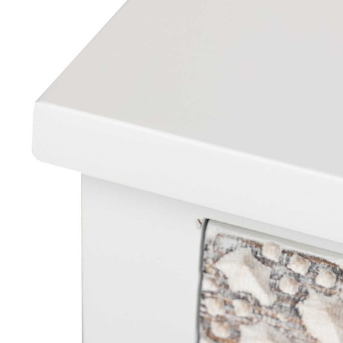 cabinet madera tallada blanco-beige 60x30x100 cm