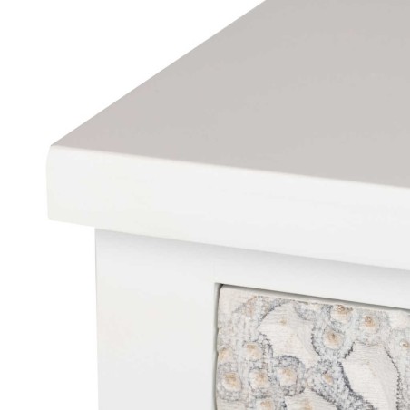 cabinet madera tallada blanco-beige 60x30x130 cm