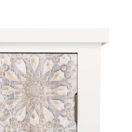 cabinet madera tallada blanco-beige 60x30x130 cm