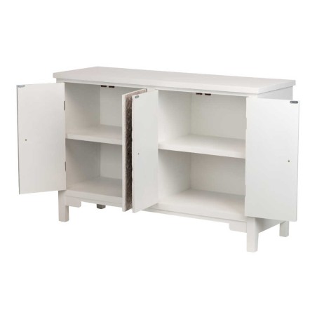 aparador madera tallada blanco-beige 120x40x80 cm