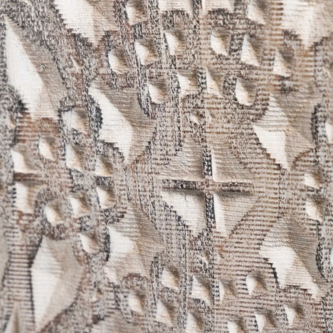 aparador madera tallada blanco-beige 120x40x80 cm