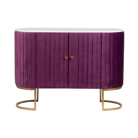 aparador velvet-marmol morado-dorado 120x48x85 cm