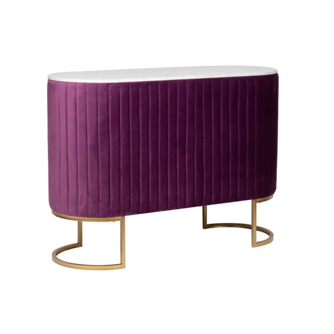 aparador velvet-marmol morado-dorado 120x48x85 cm