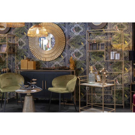 estanteria metal dorada baldas cristal 82x42x173cm