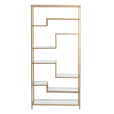 estanteria metal dorada baldas cristal 82x42x173cm
