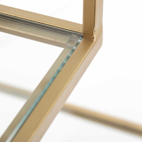 estanteria metal dorada baldas cristal 82x42x173cm