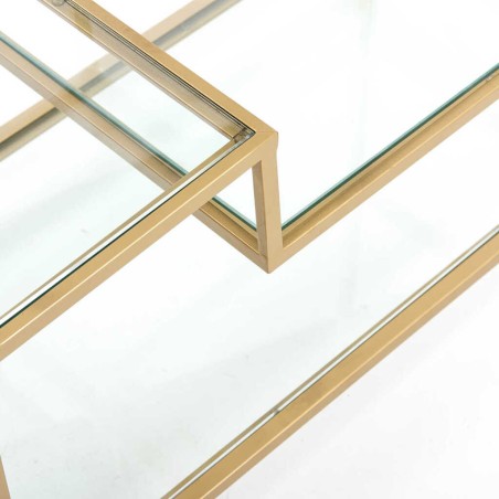 estanteria metal dorada baldas cristal 82x42x173cm