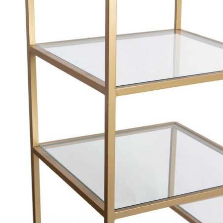 estanteria metal dorada baldas cristal 82x42x173cm