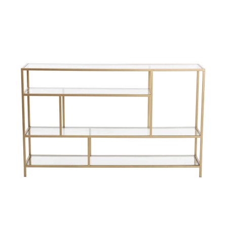 consola metal dorada baldas cristal 130x30x80 cm