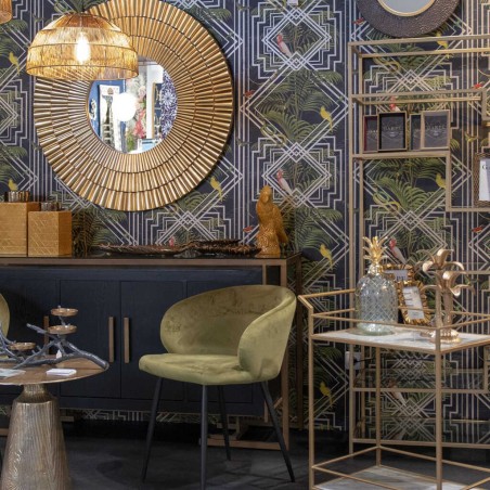 camarera metal dorada con marmolina 60x40x75 cm