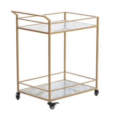 camarera metal dorada con marmolina 60x40x75 cm