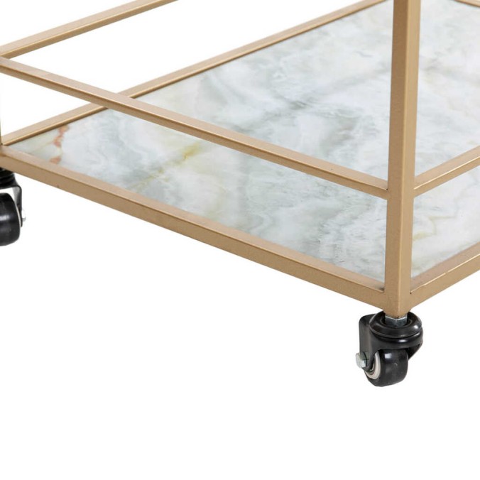 camarera metal dorada con marmolina 60x40x75 cm