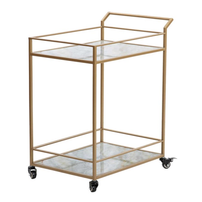 camarera metal dorada con marmolina 60x40x75 cm