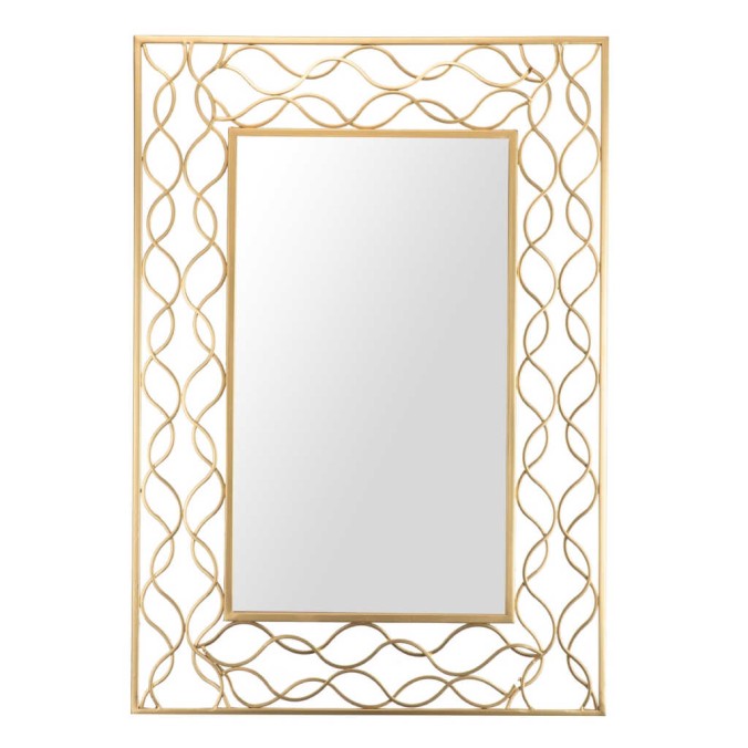 espejo metal rectangular dorado 70x2,5x100 cm