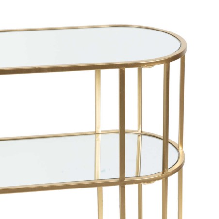 consola metal espejo dorada 104x30x80 cm