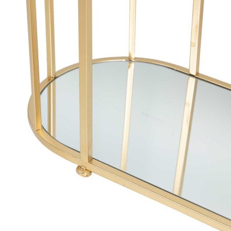 consola metal espejo dorada 104x30x80 cm