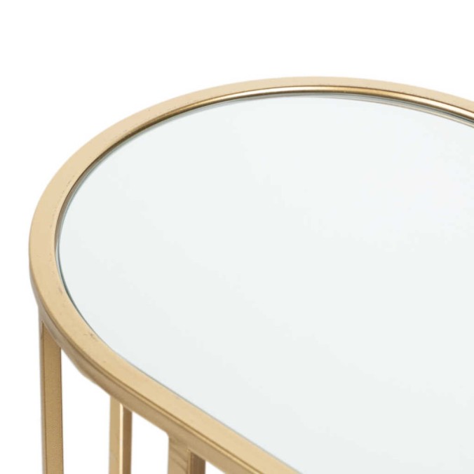 consola metal espejo dorada 104x30x80 cm