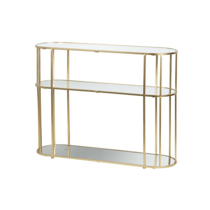 consola metal espejo dorada 104x30x80 cm