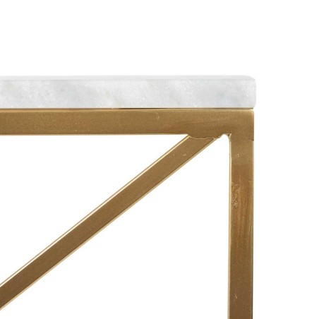 consola metal dorada marmol blanco 100x28x80 cm