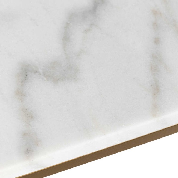 consola metal dorada marmol blanco 100x28x80 cm