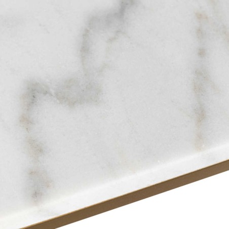 consola metal dorada marmol blanco 100x28x80 cm