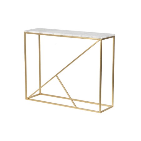 consola metal dorada marmol blanco 100x28x80 cm