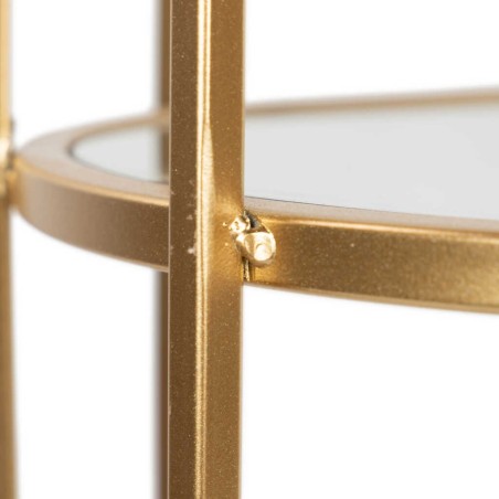 camarera oval metal dorada 60x40x75 cm