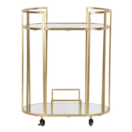 camarera oval metal dorada 60x40x75 cm