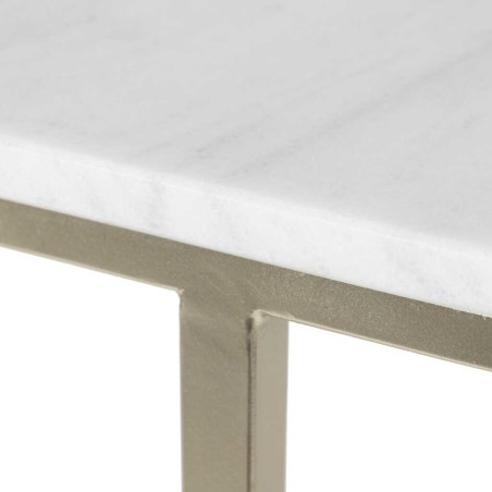 consola metal marmol champagne 120x28x80 cm